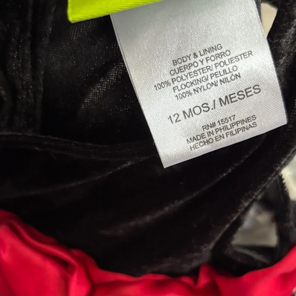 Penelope Mack Velvet Holiday Black and Red Lace Trim Kids Girls Dress sz 12